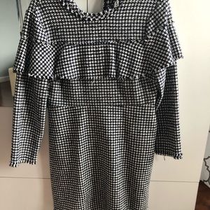 Black and white tweed dress